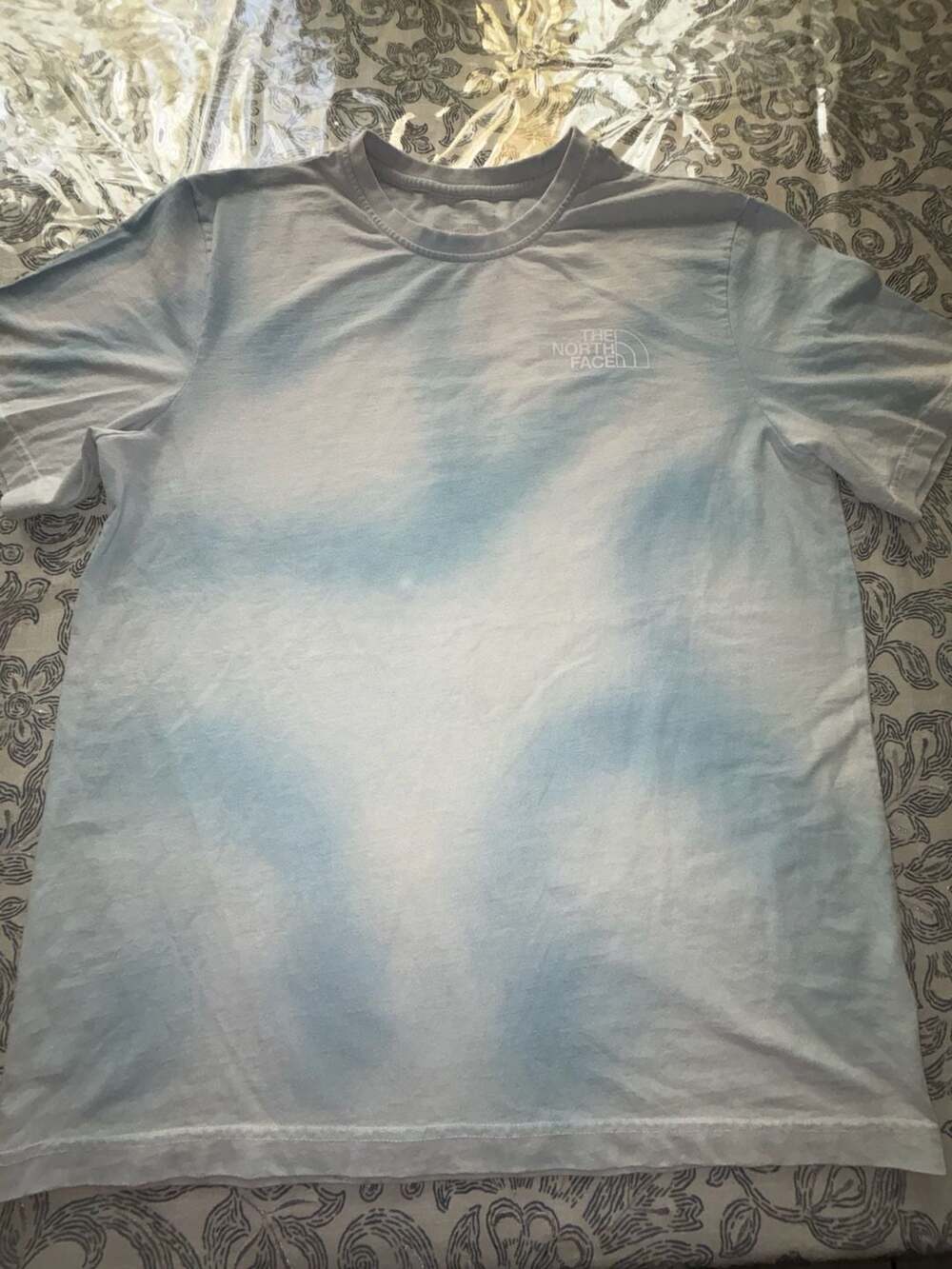 The North Face Short Sleeve T-Shirt Size XL Blue Tie Dye Cotton Blend